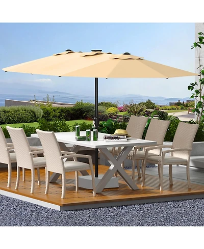 gaomon 13FEET 3-Head Outdoor Patio Umbrella for Poolside, Lawn and Backyard, Without Base