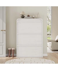 gaomon Shoe Cabinet with 3 Flip Drawers, Wooden Shoe Cabinet with Adjustable Shelf, Shoe Storage for Entryway, Hidden Shoe Cabinet for Living Room