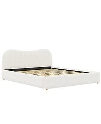 Streamdale Furniture Upholstered Platform Bed with Wooden Slats