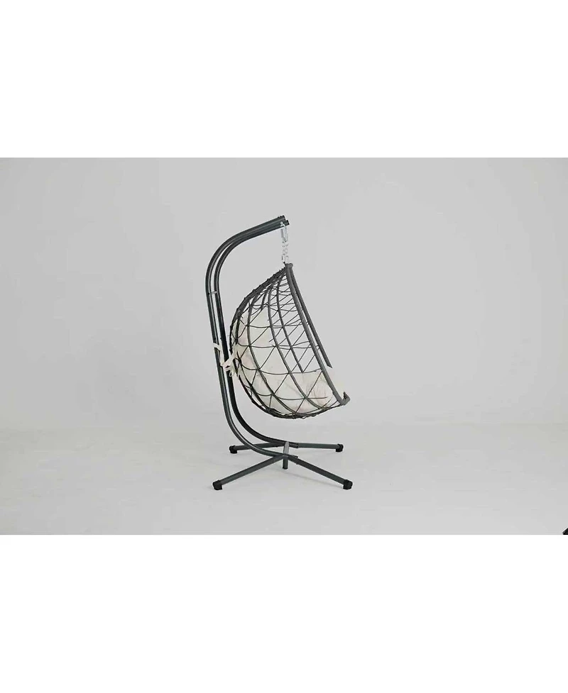 Streamdale Furniture 2-Person Wicker Hanging Egg Chair with Stand for Indoor and Outdoor Use