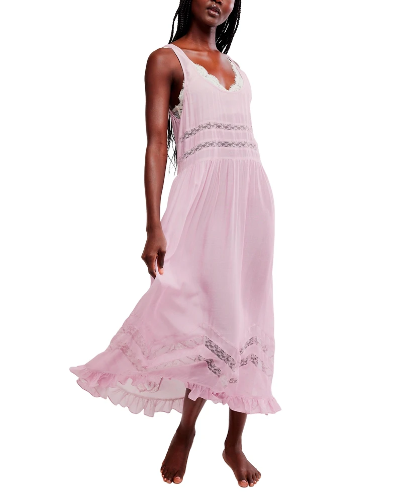 Free People Women's Scoop Neck Voile & Lace Midi Dress