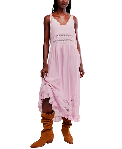 Free People Women's Scoop Neck Voile & Lace Midi Dress