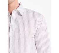 Michael Kors Men's Logo Lettering Pinstripe Long-Sleeve Shirt