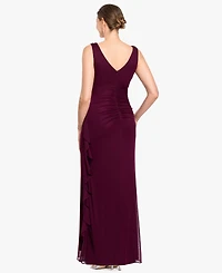 B&A By Betsy and Adam Women's Ruffle Side Cowl Neck Ball Gown