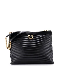 Pre-Owned Salvatore Ferragamo Medium Gancini Drawstring Chain Tote Quilted Leather