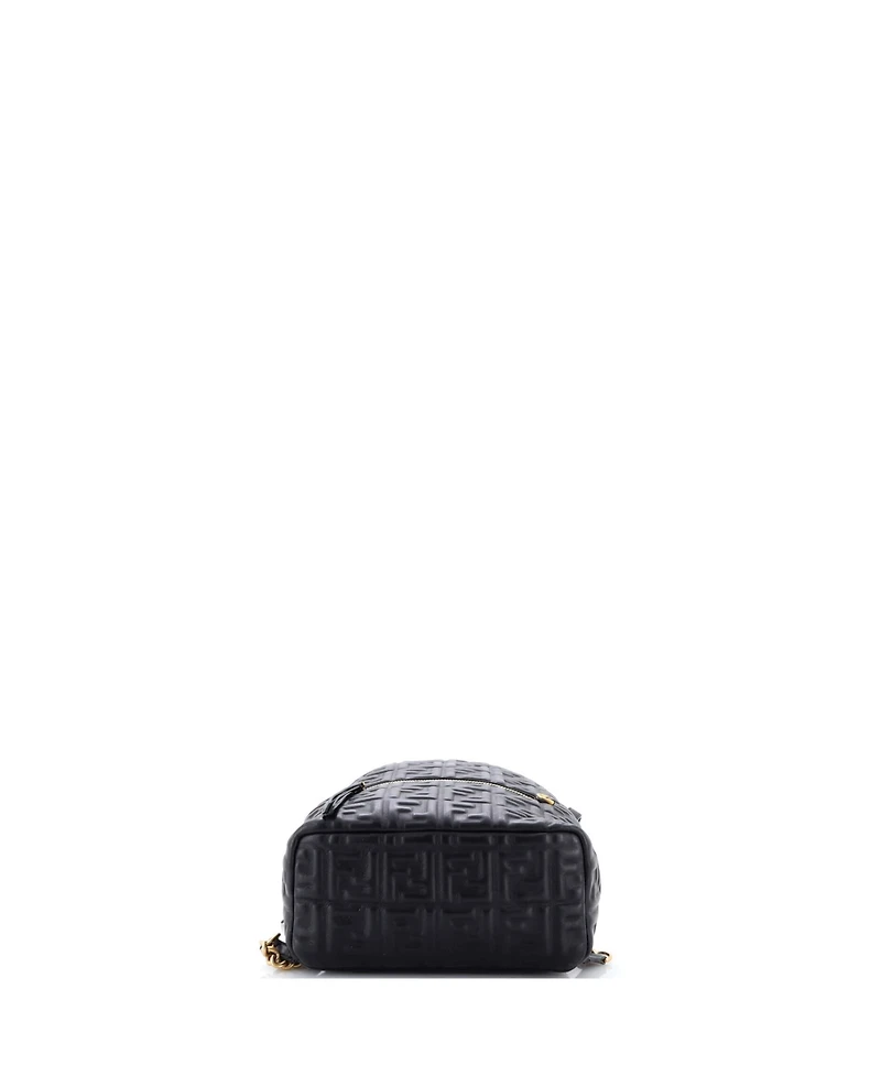 Pre-Owned Fendi Mini By The Way Backpack Zucca Embossed Leather