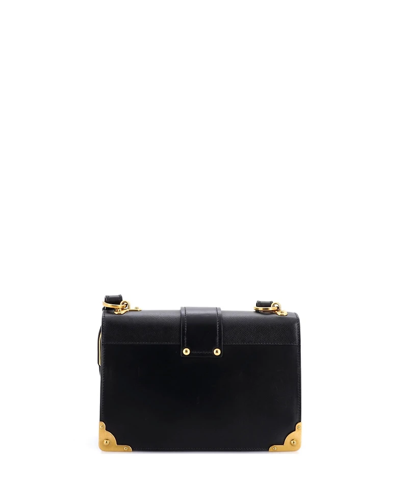 Pre-Owned Prada Large Cahier Crossbody Bag Leather and Saffiano Leather