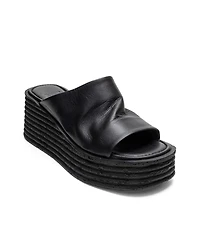 Forever & Always Shoes Women's Marc Leather Wedge Sandal