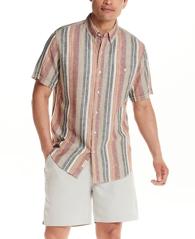 Weatherproof Vintage Men's Vertical Stripe Short-Sleeve Shirt