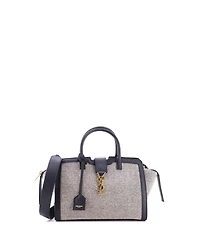 Pre-Owned Saint Laurent Baby Monogram Cabas Downtown Tweed and Leather