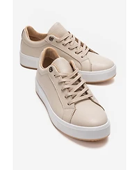 Forever & Always Shoes Women's Pallen Leather Casual Sneaker
