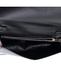 Pre-Owned Prada Small Triangle Logo Chain Flap Bag Brushed Leather