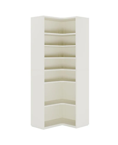 Slickblue L Shaped Corner Bookcase with 9 Tier Storage and Display Shelves