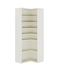 Slickblue L Shaped Corner Bookcase with 9 Tier Storage and Display Shelves