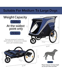 Streamdale Furniture 2-in-1 Pet Bike Trailer and Stroller - Holds Up to 100 lbs