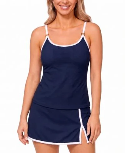 Island Escape Womens Beach Underwire Tankini Top Lux Pull On Skirtini Macys Exclusive