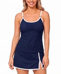 Island Escape Womens Beach Underwire Tankini Top Lux Pull On Skirtini Macys Exclusive