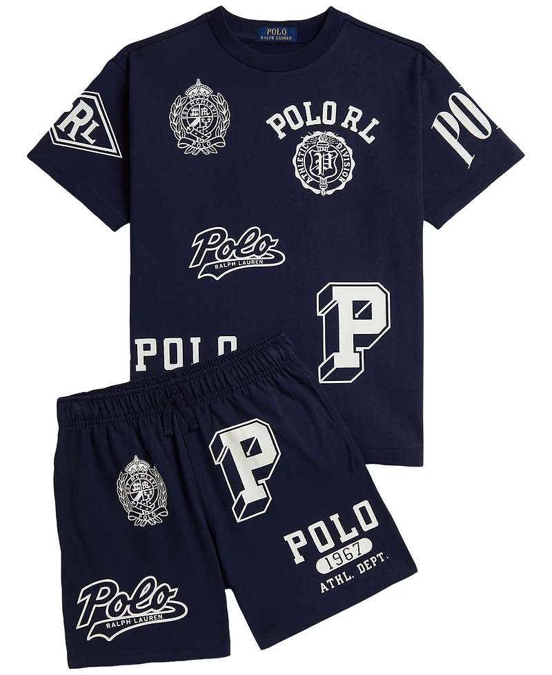Polo Ralph Lauren Boys' 8-20 Cotton Jersey Graphic Shorts