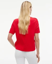 Tommy Hilfiger Women's Ribbed Boxy Crewneck T-Shirt
