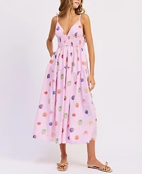 En Saison Women's V-Neck Fruit Medley Dress