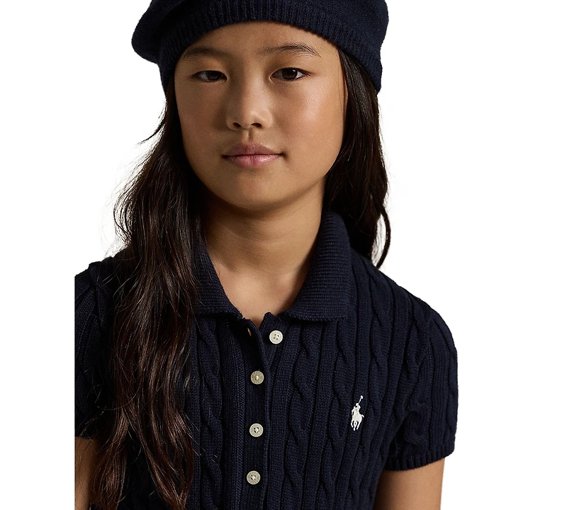 Polo Ralph Lauren Big Girls Cable-Knit Cotton Sweater Dress