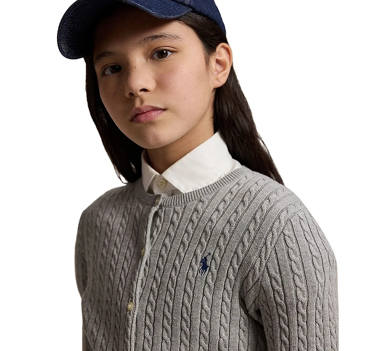 Polo Ralph Lauren Big Girls Mini-Cable Cotton Cardigan