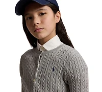 Polo Ralph Lauren Big Girls Mini-Cable Cotton Cardigan