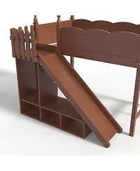 Streamdale Furniture Loft Bed with Storage, Wardrobe, and Slide