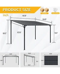 Streamdale Furniture Galvanized Steel Wall-Mounted Outdoor Pergola