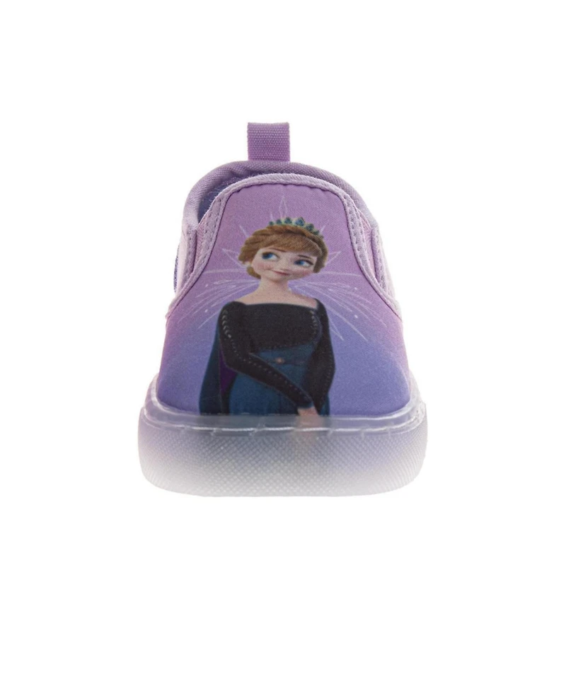 Disney Toddler Frozen Design Elsa and Anna Slip On Canvas Easy Wear Style Glitter Everyday Comfort