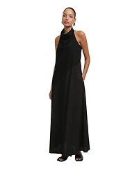 Marcella Women's Denali Halter Open-Back Cotton Maxi Dress
