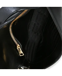 Pre-Owned Prada Black Saffiano Lux Leather Embleme Flap Shoulder Bag