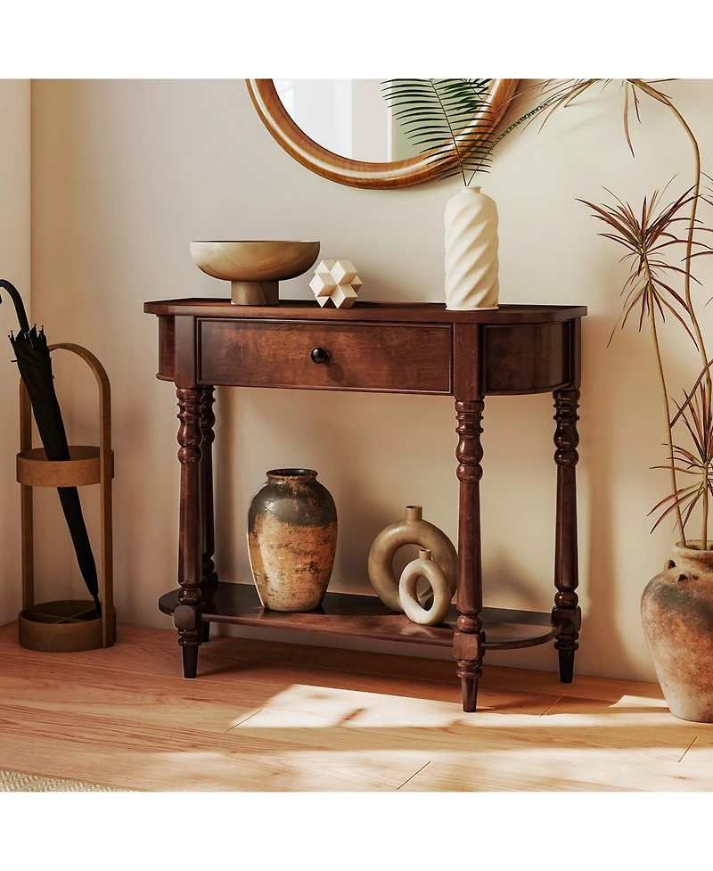 Slickblue 2-Tier Wooden Entryway Console Table for Hallway
