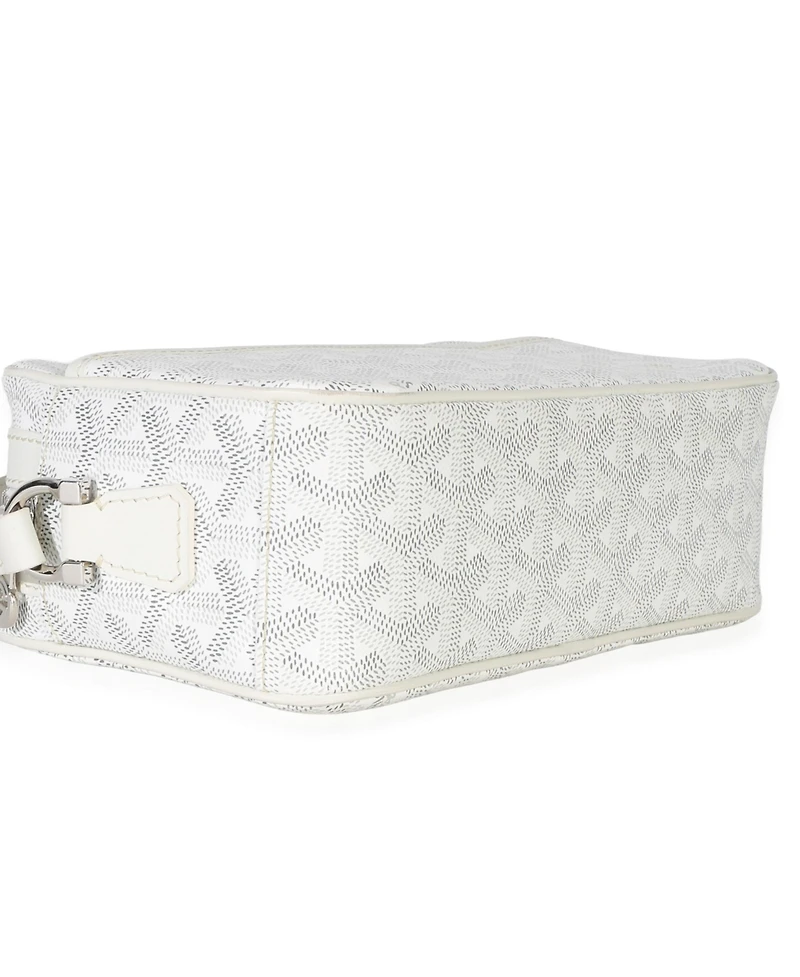 Pre-Owned Goyard White Goyardine Heart Canvas Sac Cap Vertn Pm