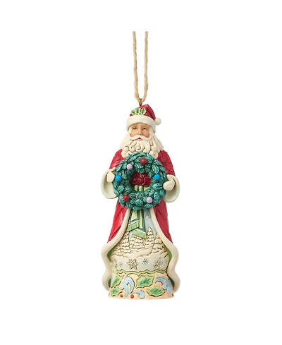 Jim Shore Heartwood Creek Santa Holding Wreath