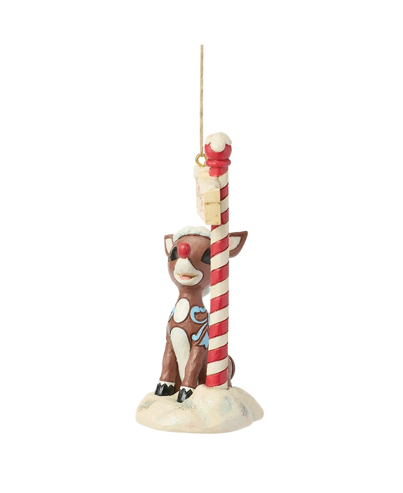 Jim Shore Rudolph by North Pole Sign