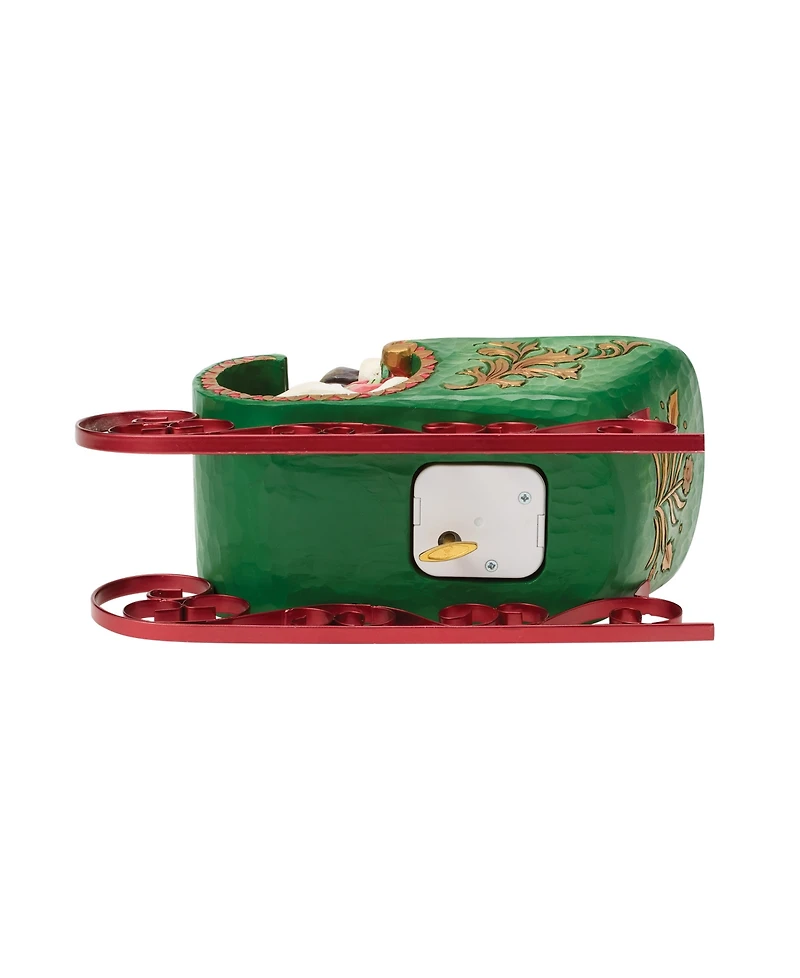 Jim Shore Heartwood Creek Fig Santa in Musical Sleigh