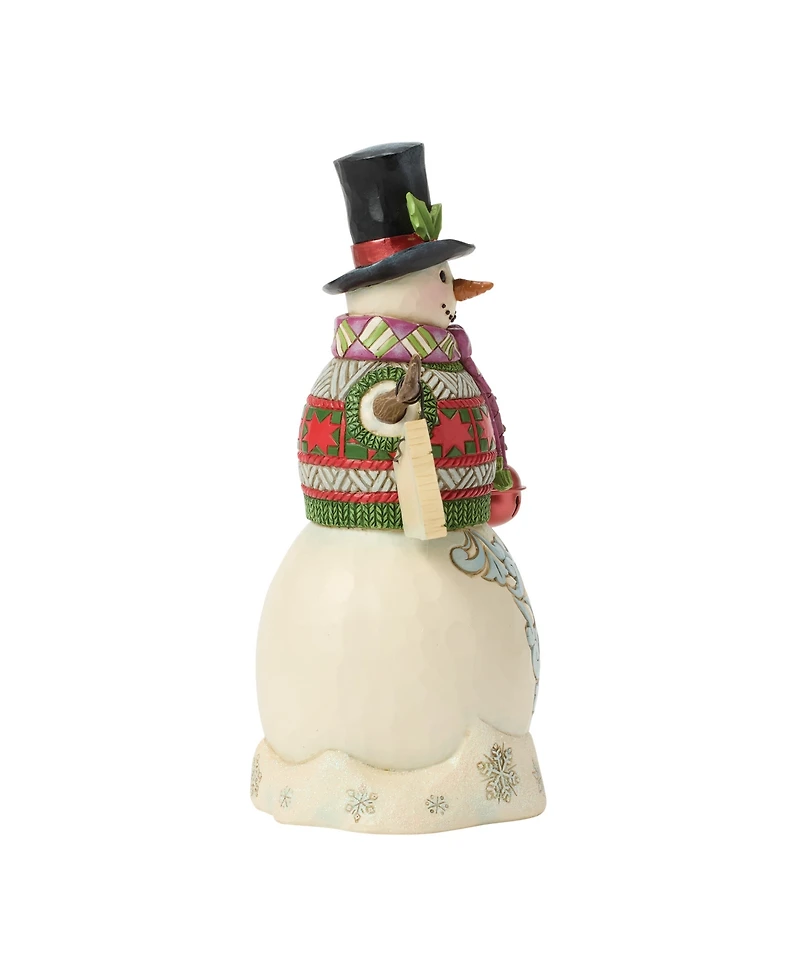 Jim Shore Heartwood Creek Fig Snowman with Hanging Sign