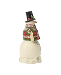 Jim Shore Heartwood Creek Fig Snowman with Hanging Sign