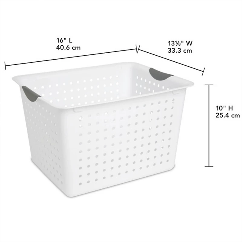 Sterilite Large Deep Durable Ultra Plastic Storage Basket Tote, (6 Pack)