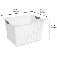 Sterilite Large Deep Durable Ultra Plastic Storage Basket Tote, (6 Pack)