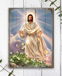 Designocracy Jesus Resurrection Wooden Wall or Freestanding Decor, 8" x 6"