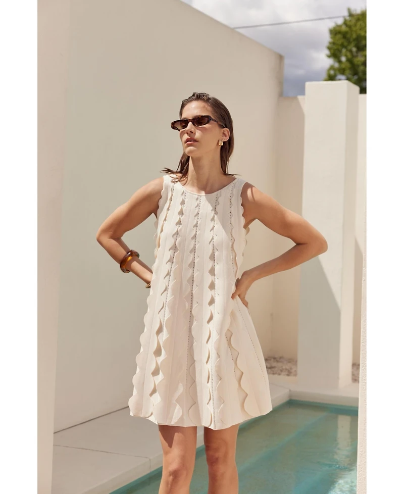 English Factory Women's Ruffled Edge Detail Mini Dress
