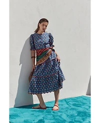 English Factory Women's Contrast Scallop Edge Midi Dress