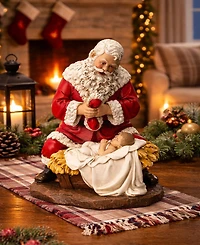 Napco 9" Kneeling Santa with Baby Jesus