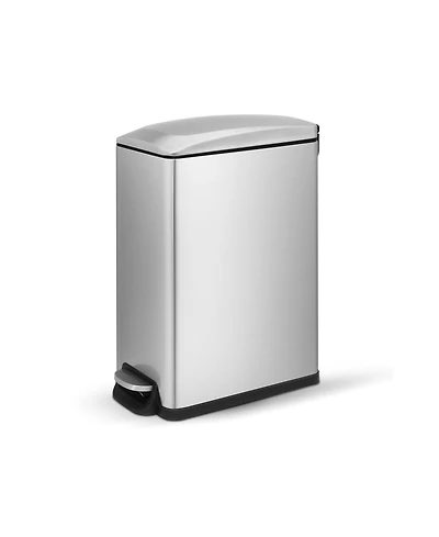 Mega Casa 12 Gallon / 45L Stainless Steel Step Kitchen Trash Can, Rectangular Waste Basket with Soft Close Lid & Removable Inner Bucket