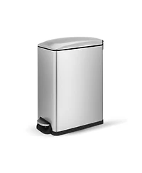 Mega Casa 12 Gallon / 45L Stainless Steel Step Kitchen Trash Can, Rectangular Waste Basket with Soft Close Lid & Removable Inner Bucket