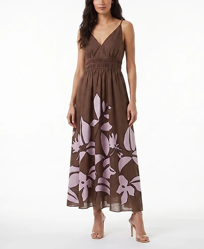 Taylor Women's Floral V-Neck Tiered A-Line Dress