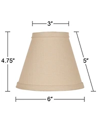 Springcrest Set of 8 Chandelier Lamp Shades Beige Linen Chandelier Small 3" Top x 6" Bottom x 5" High Candelabra Clip-On Fitting