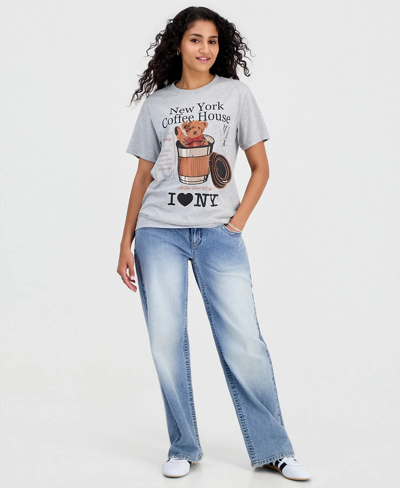 Grayson Threads, The Label Juniors' Bear Coffee Graphic-Print T-Shirt